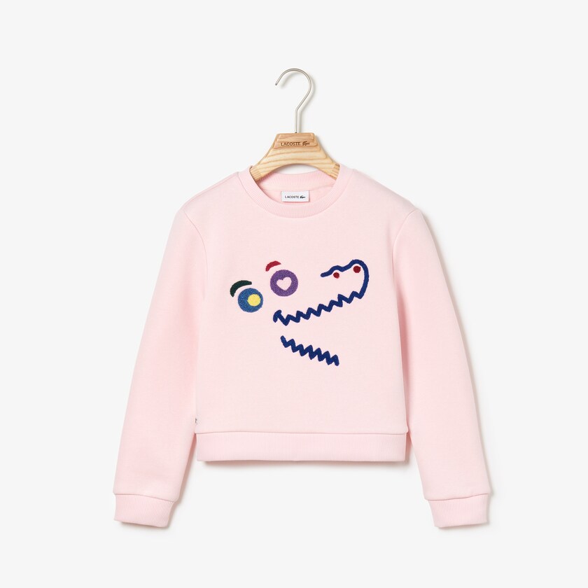 Moletons Luz Rosa Criança Lacoste Crewneck Crocodile Fleece RA0-38733I3