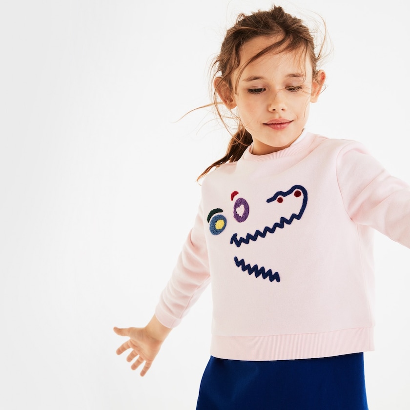 Moletons Luz Rosa Criança Lacoste Crewneck Crocodile Fleece RA0-38733I3