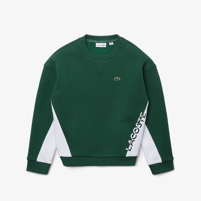 Moletons Verdes Branco Criança Lacoste Crewneck Fleece KN6-66836W3