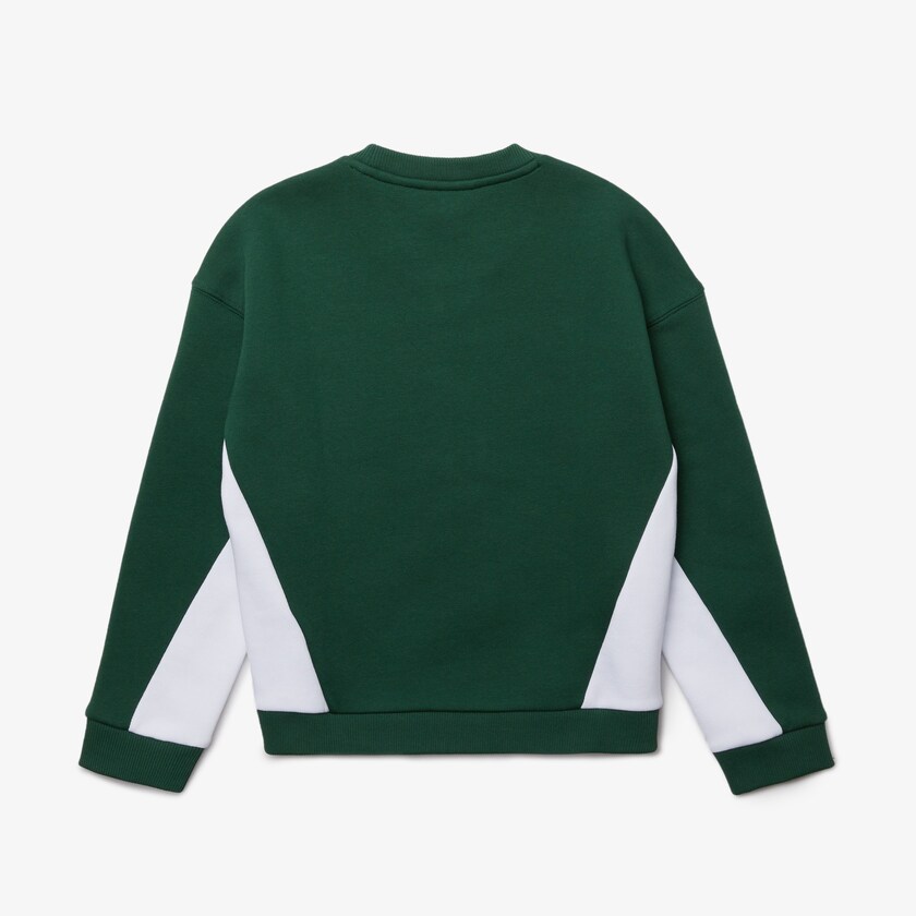 Moletons Verdes Branco Criança Lacoste Crewneck Fleece KN6-66836W3