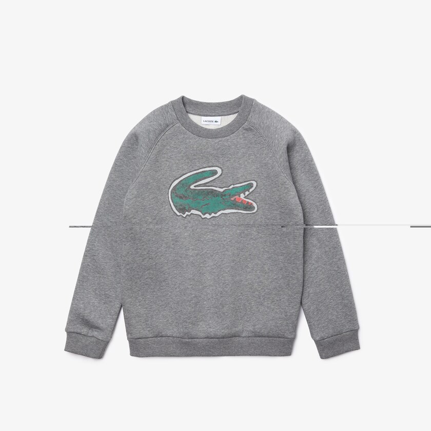 Moletons Cinzentas Criança Lacoste Crocodile Graphic Fleece BM8-65316W3