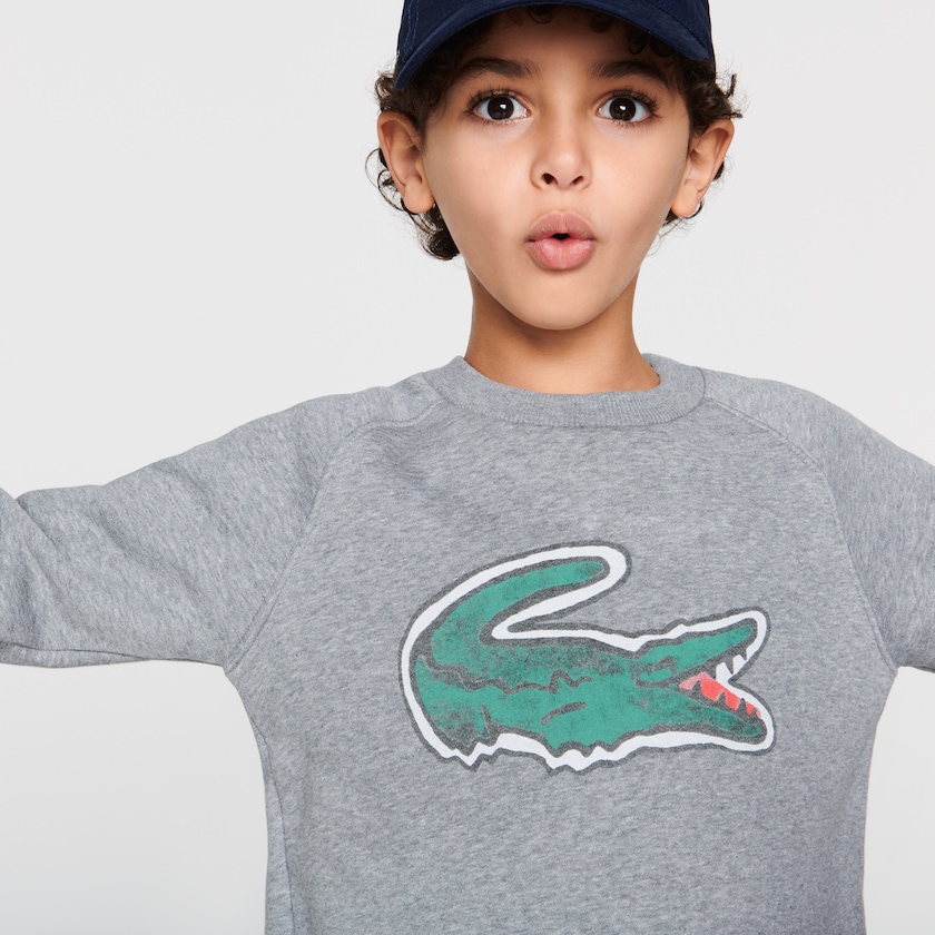 Moletons Cinzentas Criança Lacoste Crocodile Graphic Fleece BM8-65316W3