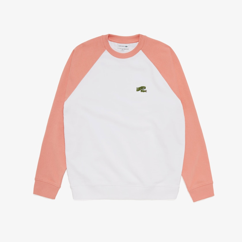 Moletons Branco Rosa Masculino Lacoste Embroidered Logo Regular Fit ZB7-76387X7