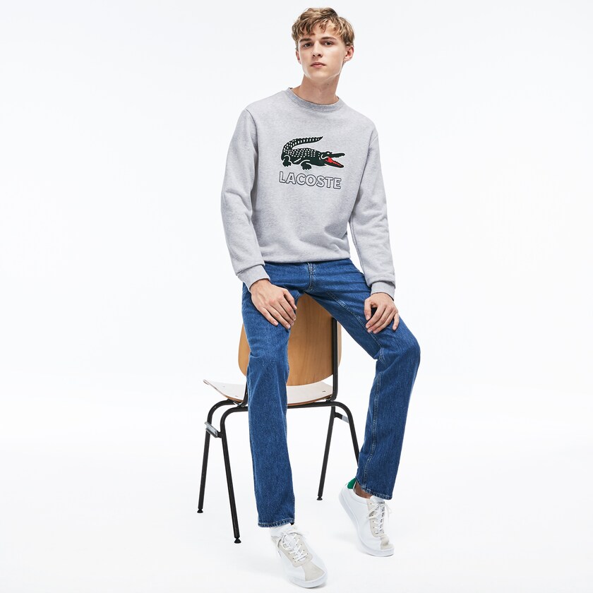 Moletons Cinzentas Masculino Lacoste Graphic Croc IZ5-83928O3
