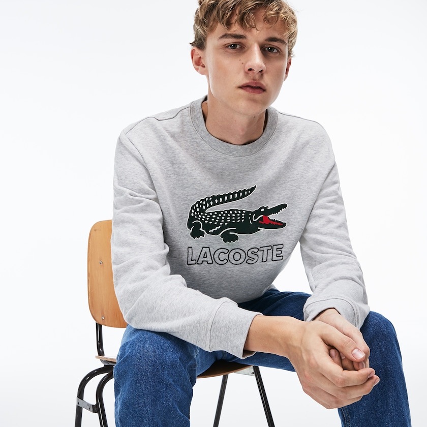 Moletons Cinzentas Masculino Lacoste Graphic Croc IZ5-83928O3