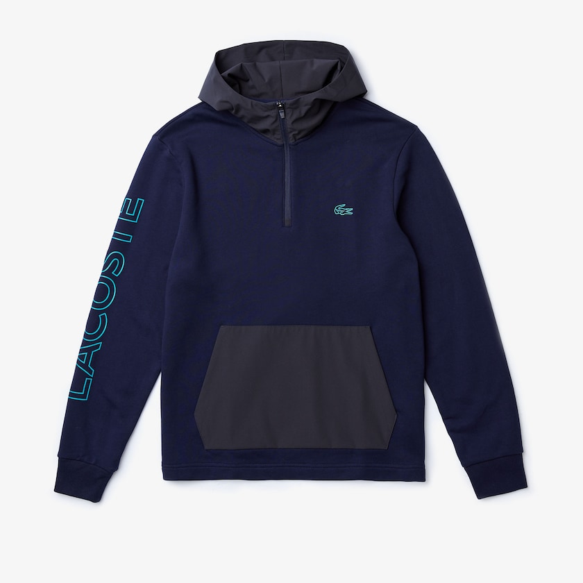 Moletons Azul Marinho Azuis Cinzentas Escuro Masculino Lacoste Hooded Color-Block Zip Up UP0-36413X3