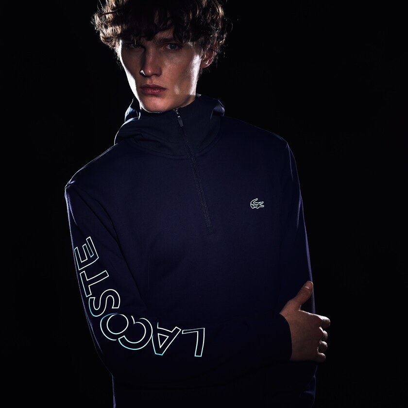 Moletons Azul Marinho Azuis Cinzentas Escuro Masculino Lacoste Hooded Color-Block Zip Up UP0-36413X3