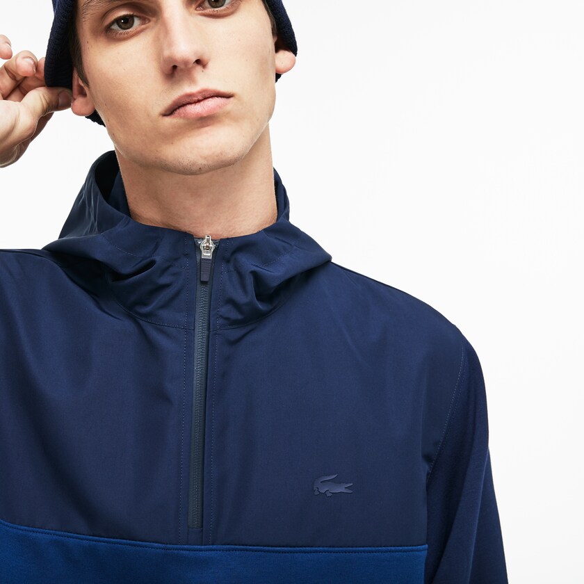 Moletons Azul Marinho Azuis Vermelhas Masculino Lacoste Hooded Colorblock Fleece Jersey YA5-68276N2