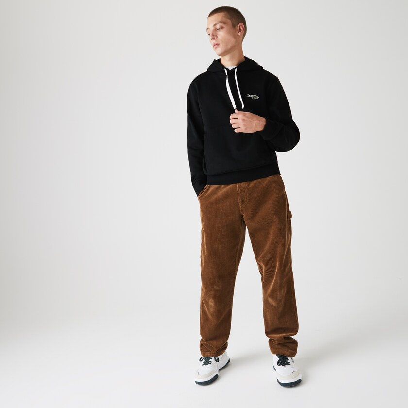 Moletons Pretas Masculino Lacoste Hooded Fleece YI9-30333F1
