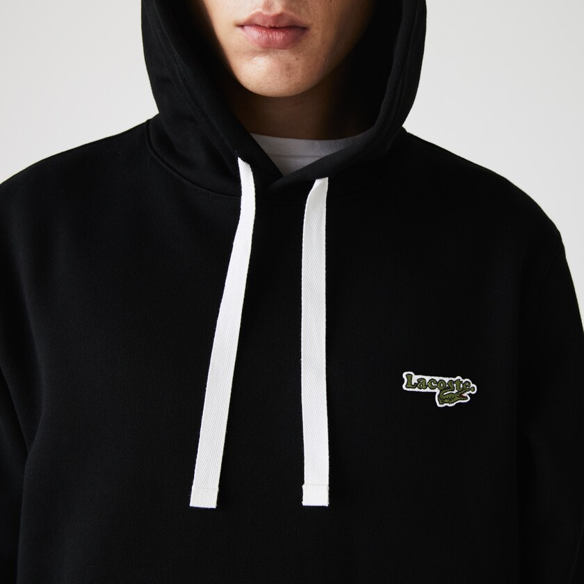 Moletons Pretas Masculino Lacoste Hooded Fleece YI9-30333F1