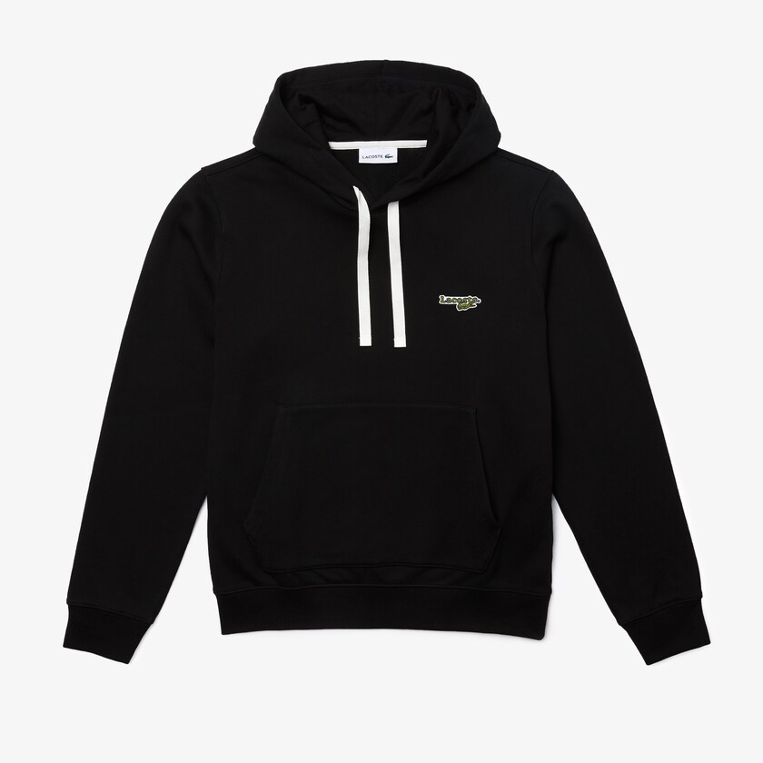 Moletons Pretas Masculino Lacoste Hooded Fleece YI9-30333F1