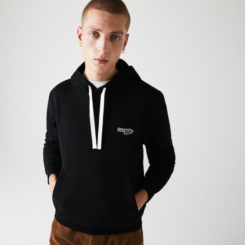 Moletons Pretas Masculino Lacoste Hooded Fleece YI9-30333F1