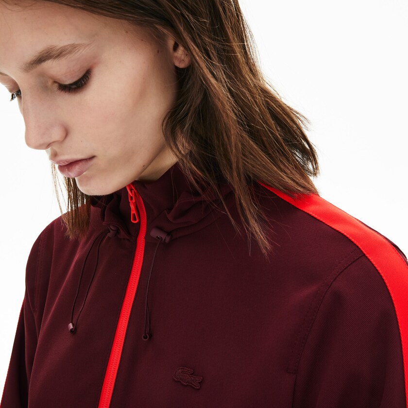 Moletons Vermelhas Escuro Vermelhas Feminino Lacoste Hooded Zip-Up GI3-37803C3
