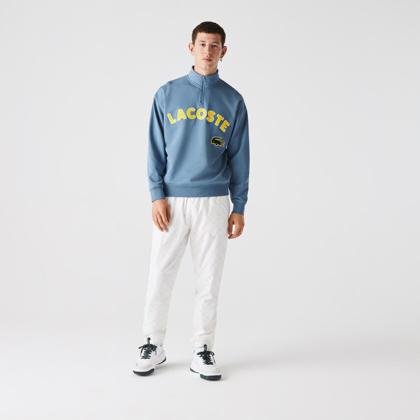 Moletons Azuis Masculino Lacoste LIVE Branded Cotton Fleece GT0-66236O9