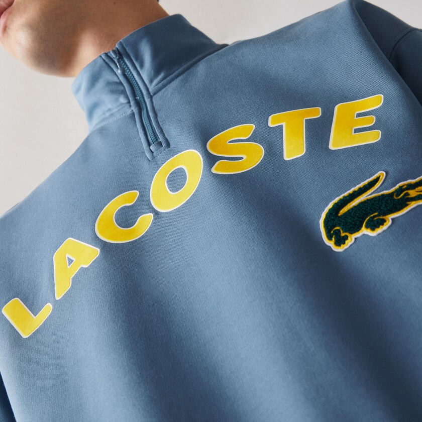 Moletons Azuis Masculino Lacoste LIVE Branded Cotton Fleece GT0-66236O9