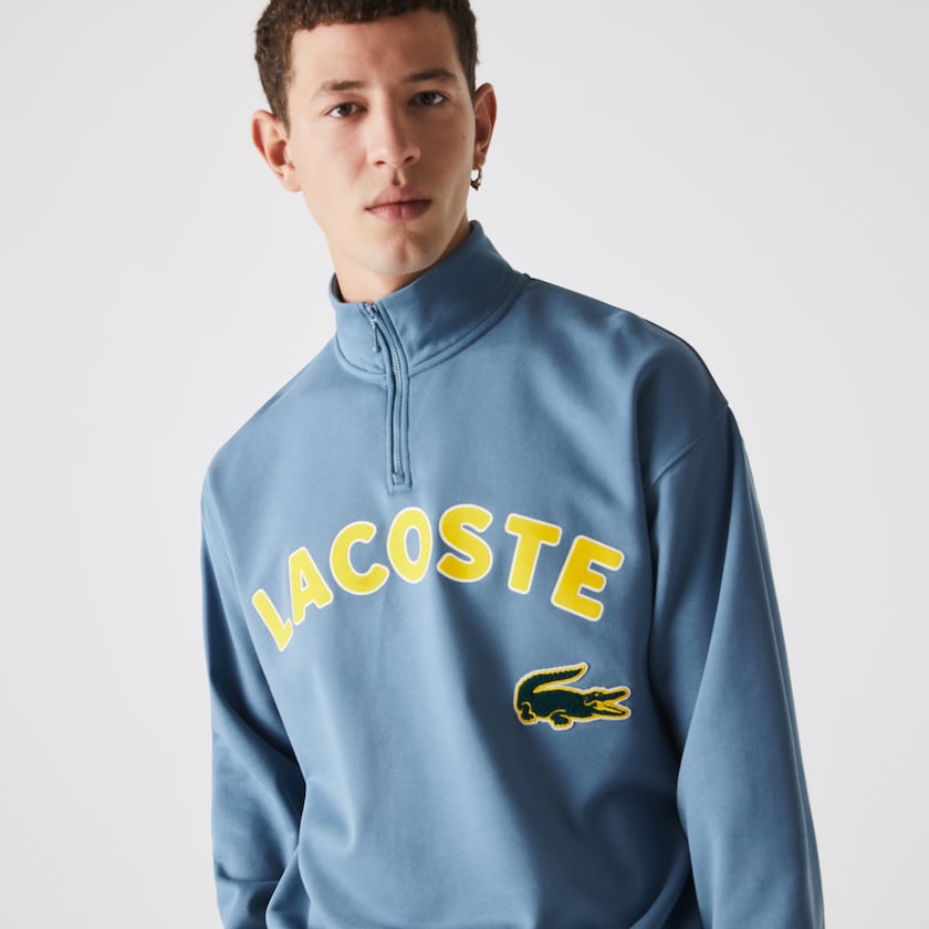 Moletons Azuis Masculino Lacoste LIVE Branded Cotton Fleece GT0-66236O9