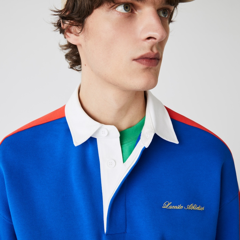 Moletons Azuis Branco Masculino Lacoste LIVE Colorblock Fleece Polo OS4-89298W7