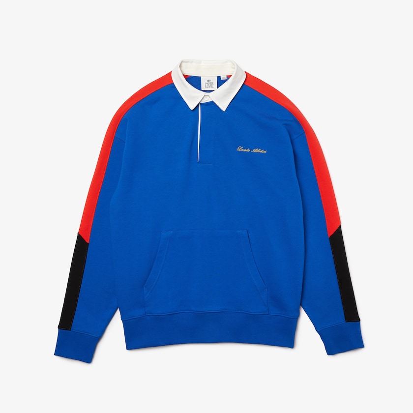 Moletons Azuis Branco Masculino Lacoste LIVE Colorblock Fleece Polo OS4-89298W7