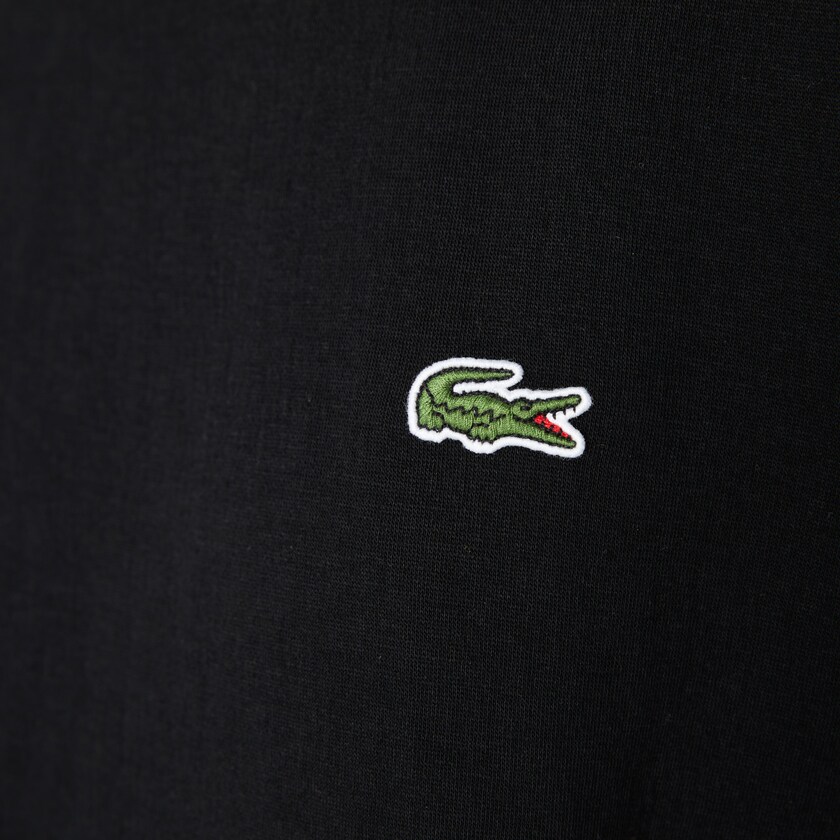 Moletons Pretas Masculino Lacoste LIVE Crew Neck Embroidered Cotton Blend VW2-86038H9