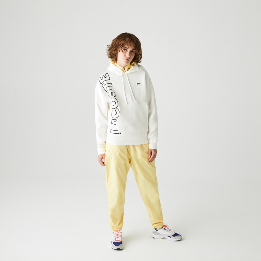 Moletons Branco Pretas Masculino Lacoste LIVE Hooded Embroidered Cotton Blend VY9-96899O3