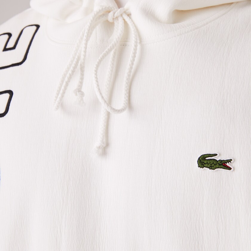 Moletons Branco Pretas Masculino Lacoste LIVE Hooded Embroidered Cotton Blend VY9-96899O3