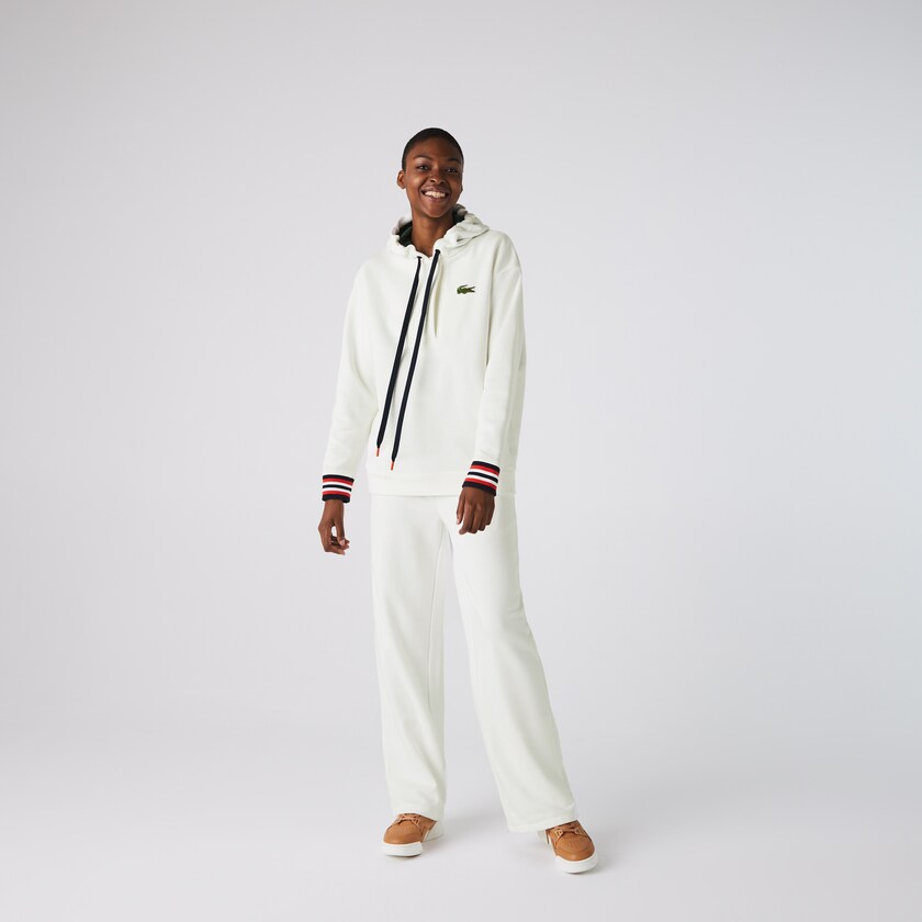 Moletons Branco Feminino Lacoste Made In France Hooded Organic Cotton Fleece YF8-83028H6