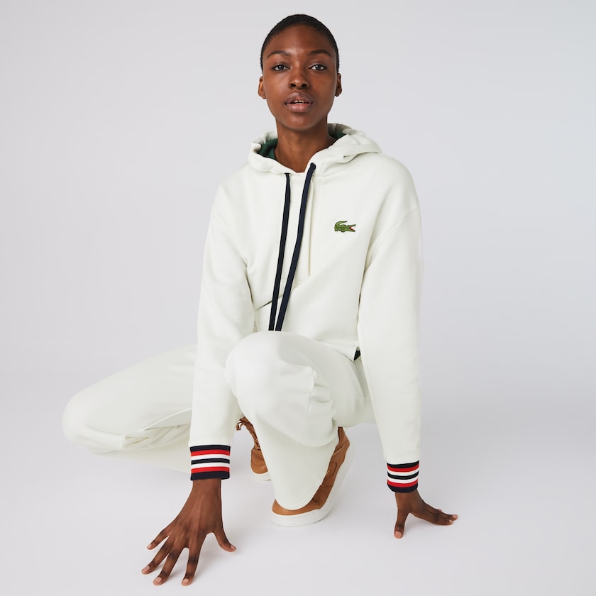 Moletons Branco Feminino Lacoste Made In France Hooded Organic Cotton Fleece YF8-83028H6
