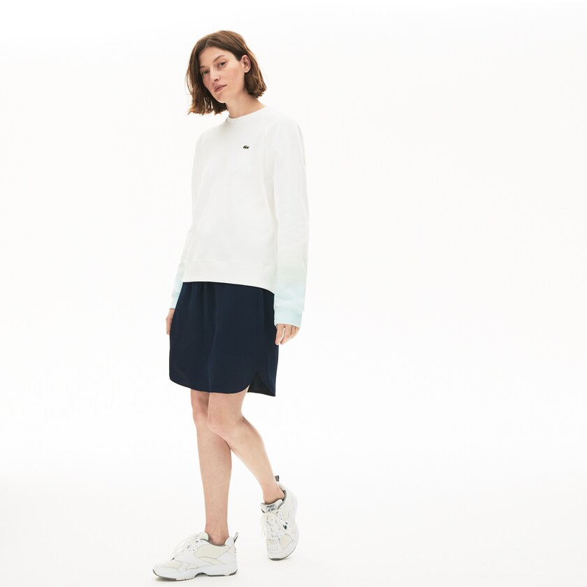 Moletons Turquesa Luz Verdes Branco Feminino Lacoste Made in France Crew Neck Organic Cotton RU5-01200Q5