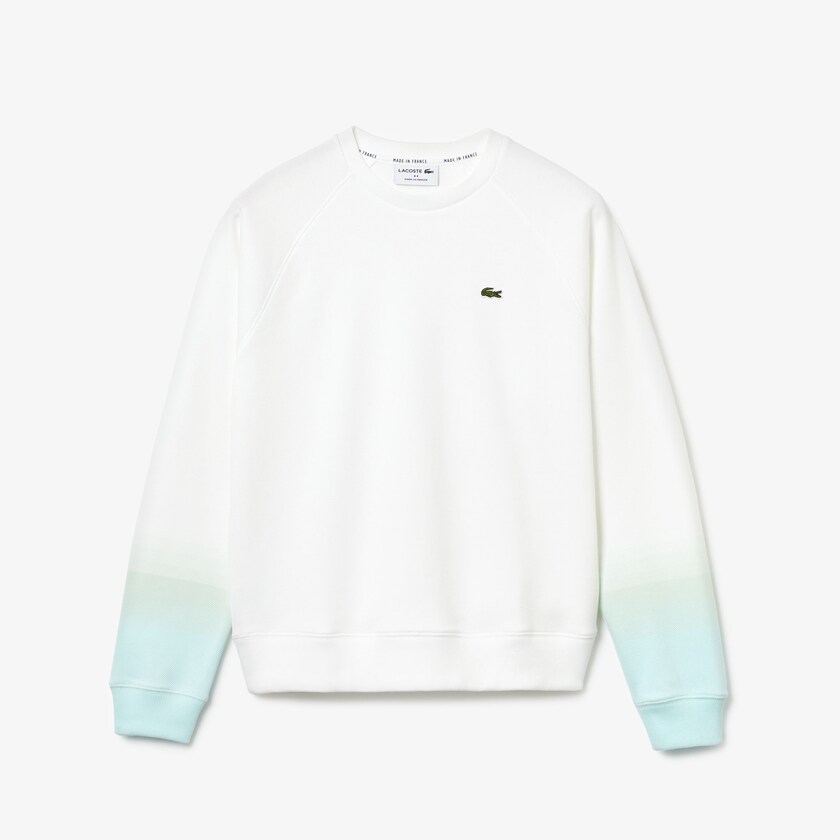 Moletons Turquesa Luz Verdes Branco Feminino Lacoste Made in France Crew Neck Organic Cotton RU5-01200Q5
