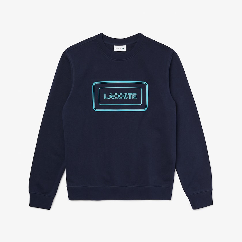 Moletons Azul Marinho Azuis Masculino Lacoste Motion Regular Fit Crew Neck Cotton GC8-59395M5