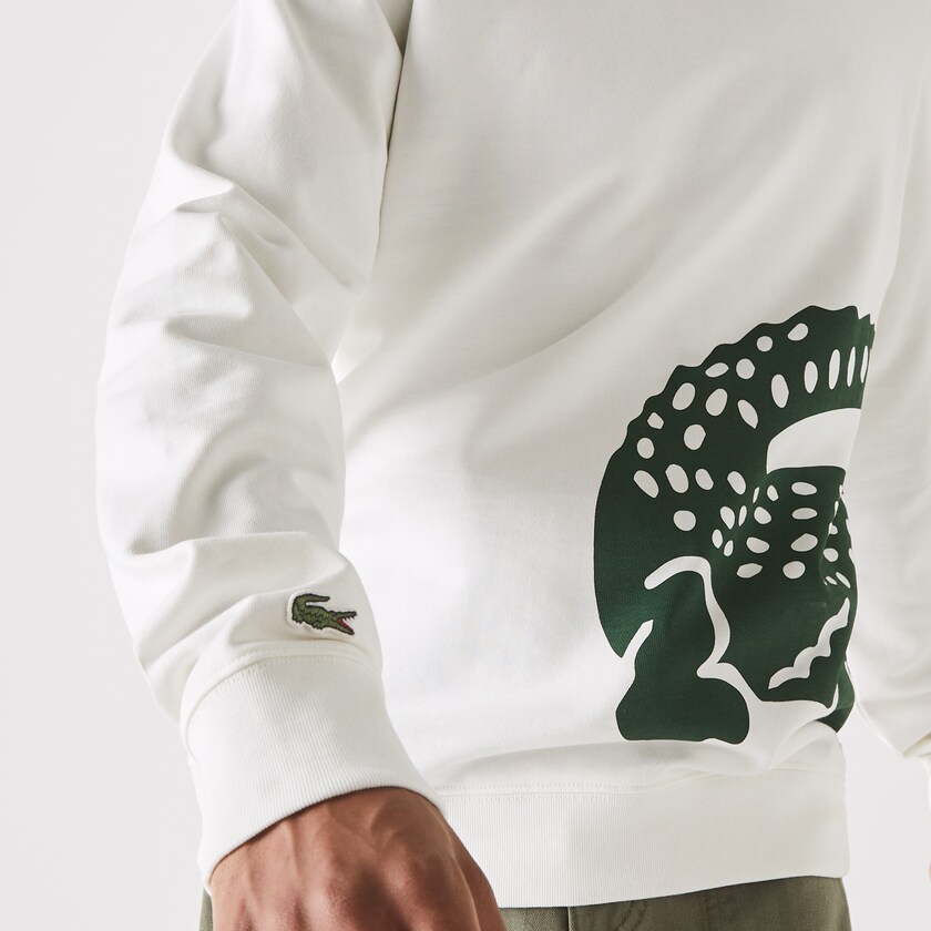 Moletons Branco Masculino Lacoste Oversize Croc Crew Neck Cotton SA8-44134D2