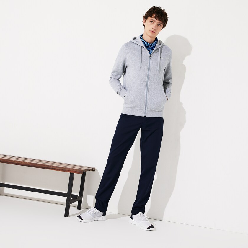 Moletons Cinzentas Masculino Lacoste Presidents Cup Hooded Back-Printed Fleece Zip Golf SH2-00690M9