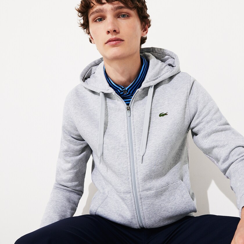 Moletons Cinzentas Masculino Lacoste Presidents Cup Hooded Back-Printed Fleece Zip Golf SH2-00690M9