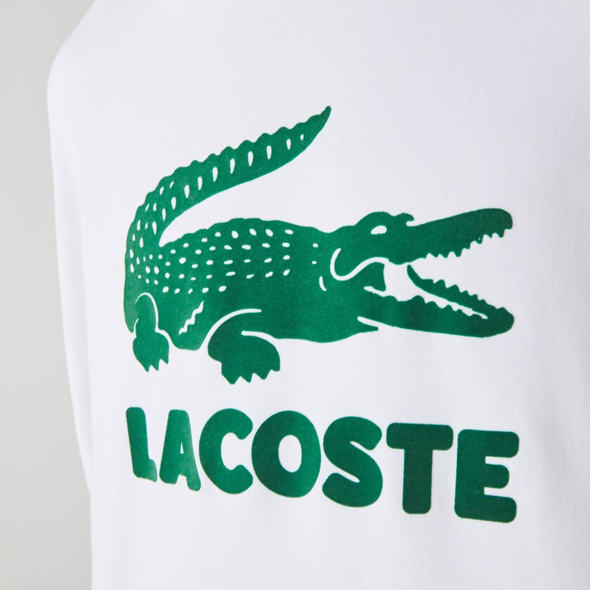 Moletons Branco Masculino Lacoste Printed Logo Fleece Crew Neck NB0-44924R4