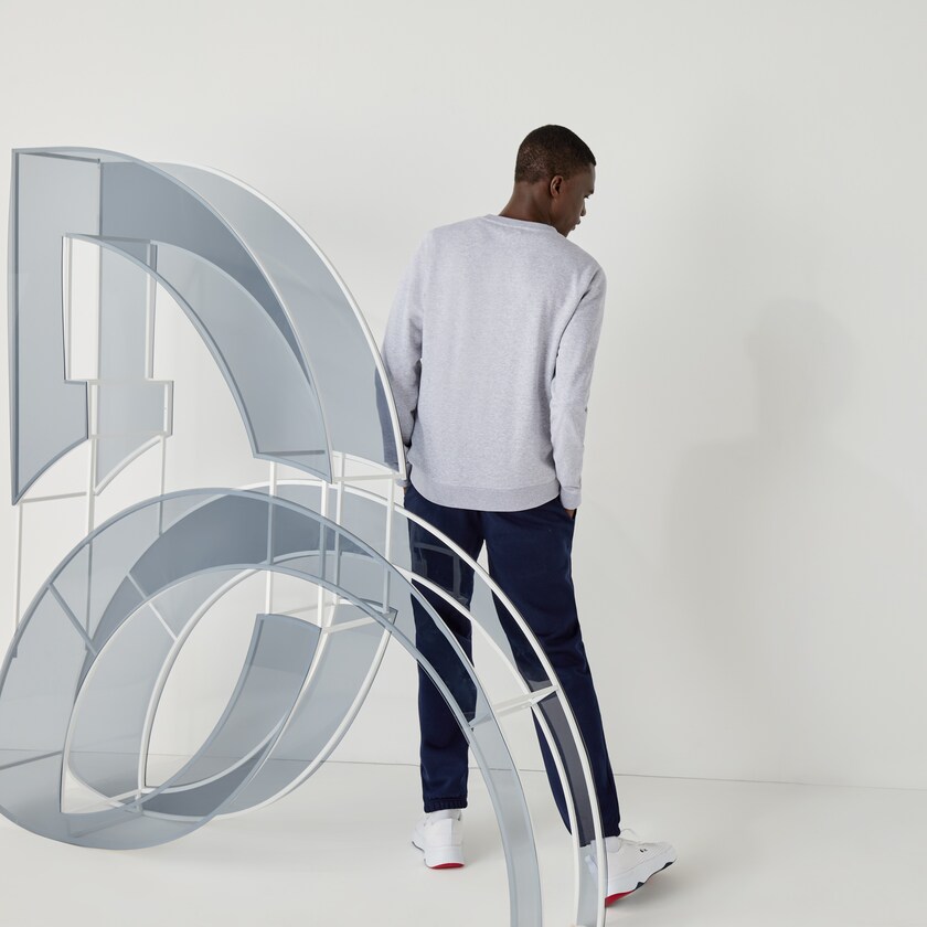 Moletons Cinzentas Branco Masculino Lacoste SPORT Collab Youssef SY In Fleece ZM1-30163U8
