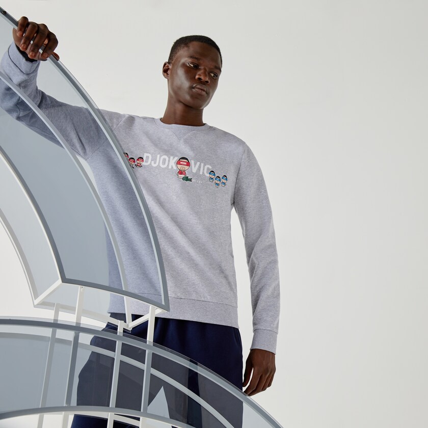 Moletons Cinzentas Branco Masculino Lacoste SPORT Collab Youssef SY In Fleece ZM1-30163U8