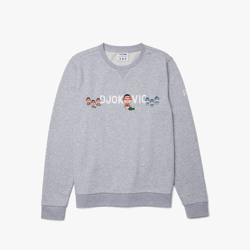 Moletons Cinzentas Branco Masculino Lacoste SPORT Collab Youssef SY In Fleece ZM1-30163U8