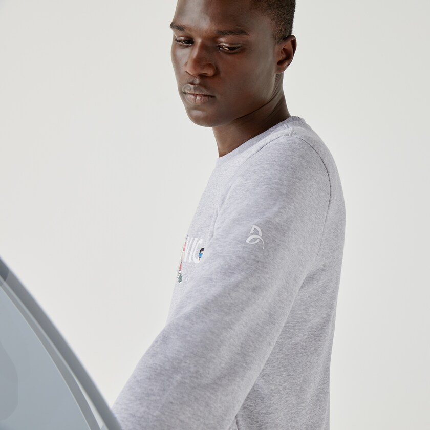 Moletons Cinzentas Branco Masculino Lacoste SPORT Collab Youssef SY In Fleece ZM1-30163U8