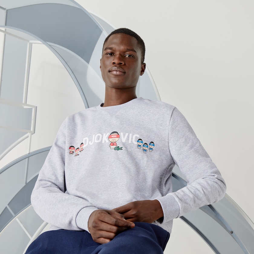 Moletons Cinzentas Branco Masculino Lacoste SPORT Collab Youssef SY In Fleece ZM1-30163U8