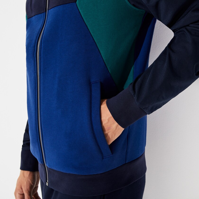 Moletons Azul Marinho Azuis Verdes Masculino Lacoste SPORT Color-Blocked Zip Up Tennis RM2-97209C1