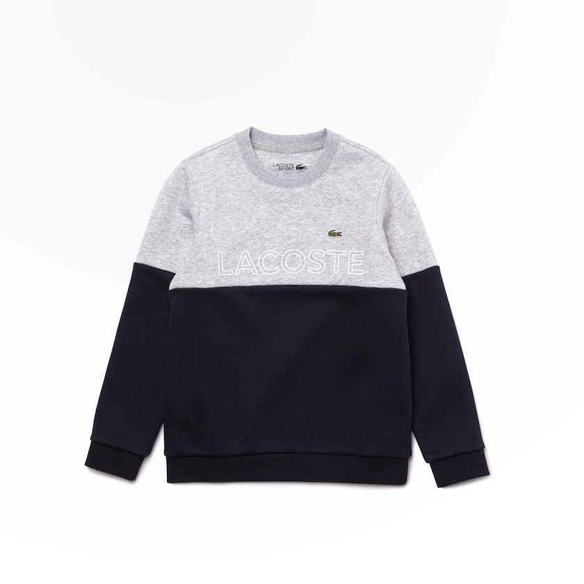 Moletons Cinzentas Azul Marinho Azuis Branco Criança Lacoste SPORT Colorblock Fleece JT9-08100A8