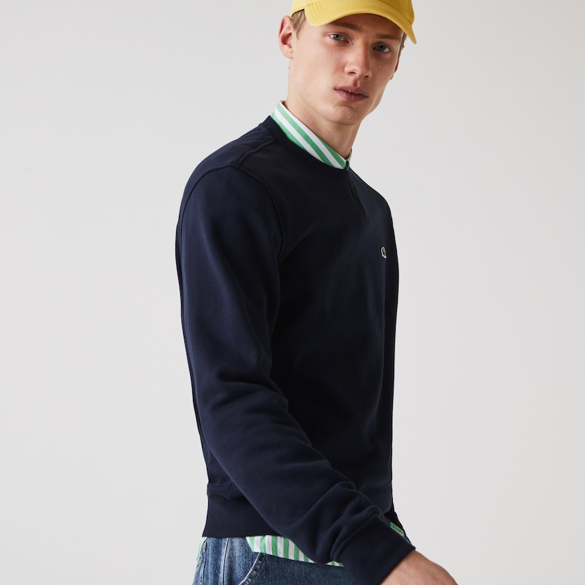 Moletons Azul Marinho Azuis Masculino Lacoste SPORT Cotton Blend Fleece UE1-45704Q2
