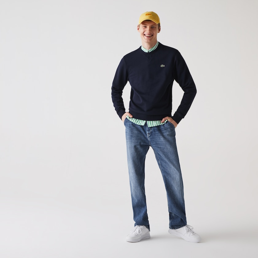 Moletons Azul Marinho Azuis Masculino Lacoste SPORT Cotton Blend Fleece UE1-45704Q2
