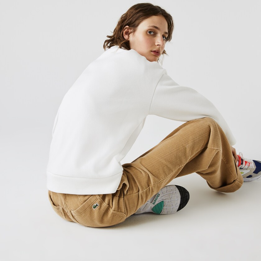 Moletons Branco Feminino Lacoste SPORT Crew Neck Cotton IQ8-79997A0