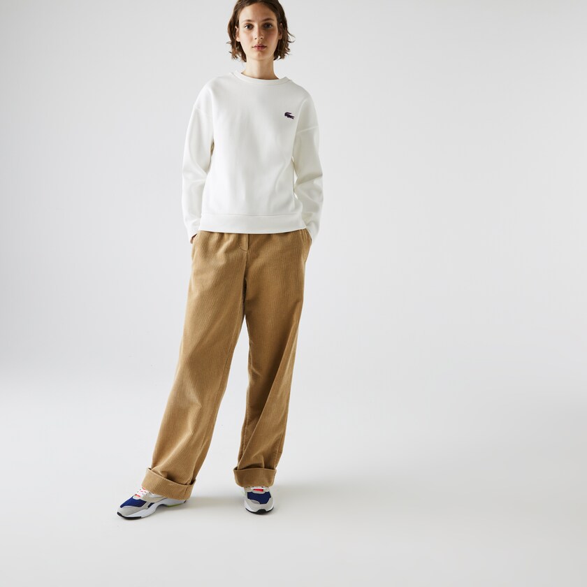 Moletons Branco Feminino Lacoste SPORT Crew Neck Cotton IQ8-79997A0