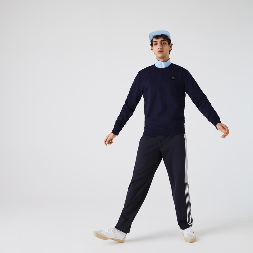 Moletons Azul Marinho Azuis Masculino Lacoste SPORT Crew Neck Fleece MM6-17911F5
