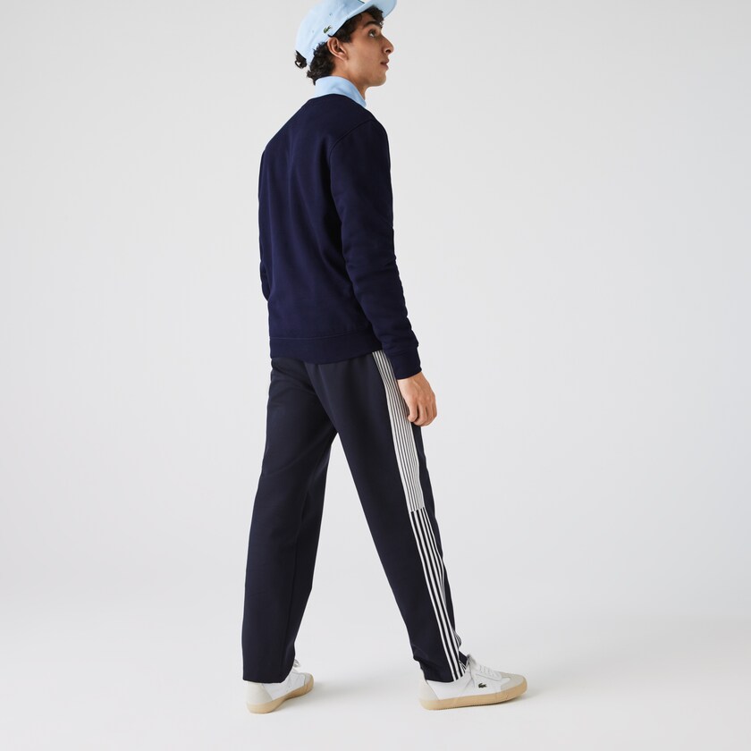 Moletons Azul Marinho Azuis Masculino Lacoste SPORT Crew Neck Fleece MM6-17911F5