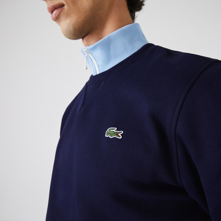 Moletons Azul Marinho Azuis Masculino Lacoste SPORT Crew Neck Fleece MM6-17911F5