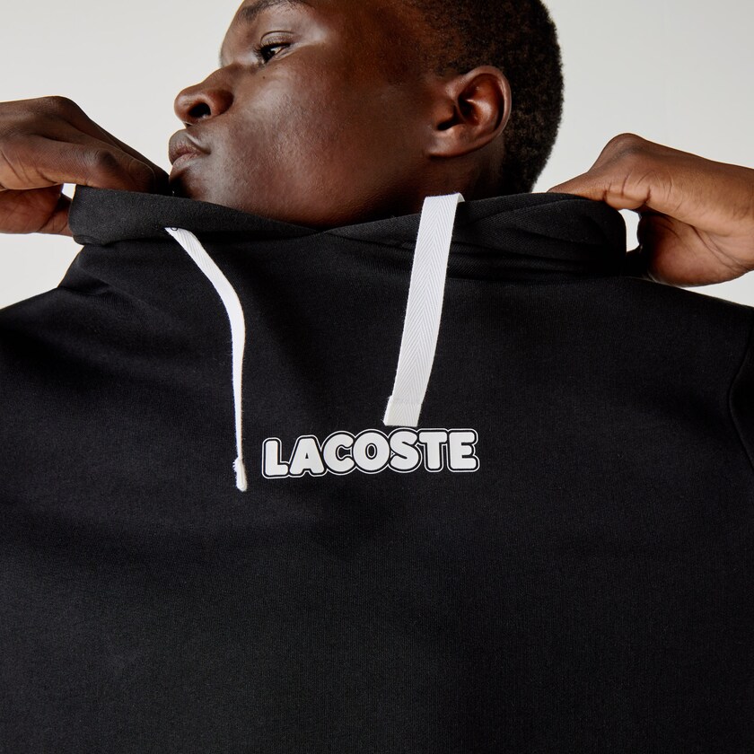 Moletons Pretas Masculino Lacoste SPORT Crocodile Print Hooded Cotton FP6-73277E8