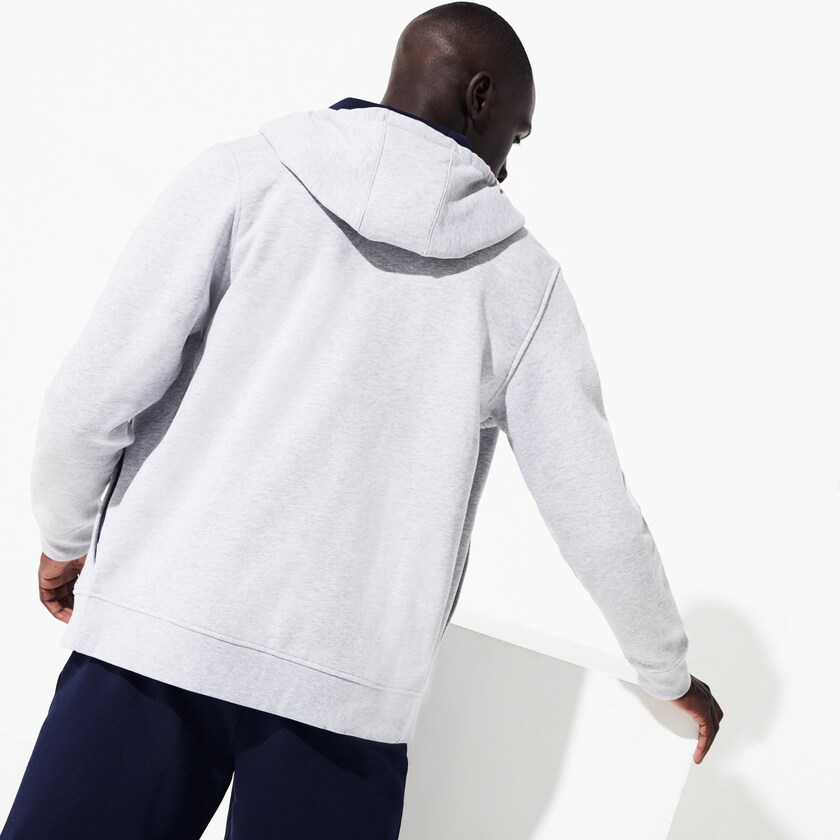 Moletons Cinzentas Azul Marinho Azuis Masculino Lacoste SPORT Full-Zip Fleece Hoodie IH7-33373W0
